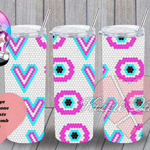 Pink Eye Rhinestone Tumbler Template 20oz SS16, PNG Rhinestone Guide, Rhinestone Template, 20oz Tumbler Pattern, Rhinestone Pattern