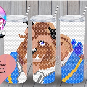 Beast Rhinestone Template 20oz SS16, PNG Rhinestone Guide, Rhinestone Template, 20oz Tumbler Pattern, Rhinestone Pattern