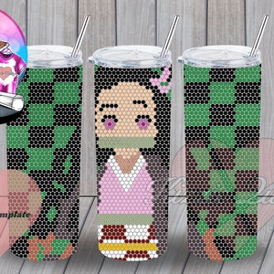 Anime Rhinestone Tumbler Template 20oz SS16, PNG Rhinestone Guide, Rhinestone Template, 20oz Tumbler Pattern, Rhinestone Pattern