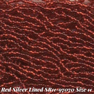 Red Seed Beads 11/0 Red Colored Czech Half Hanks