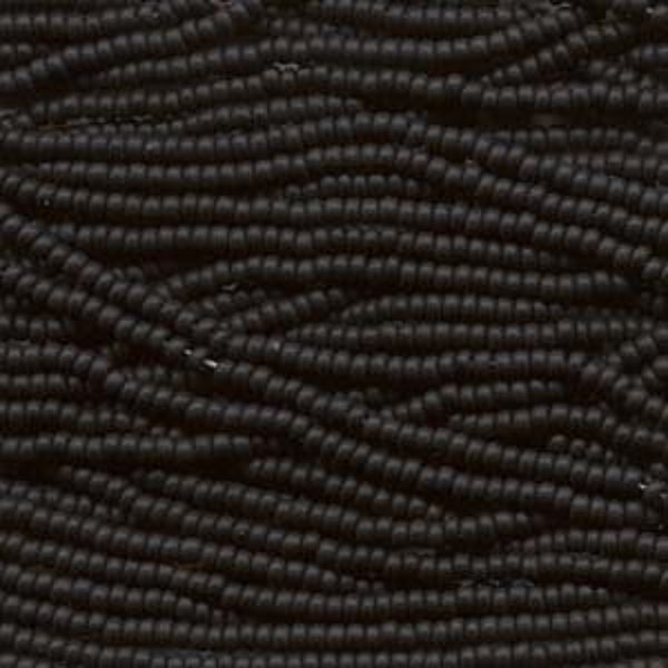 Seed Beads 11/0 Black Colored Czech Half Hanks