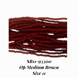 Seed Beads 11/0 Brown Czech Half Hanks