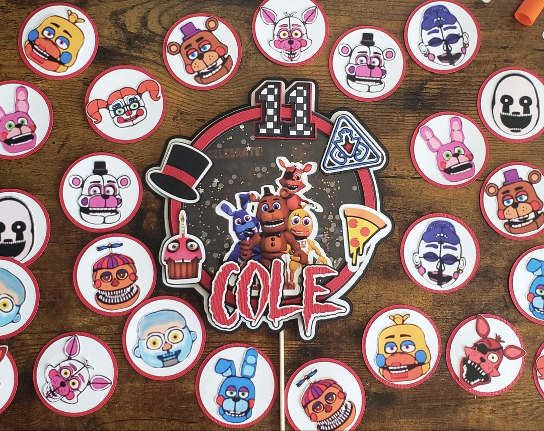 FNAF Shaker Cake Topper Cupcake Toppers - Etsy