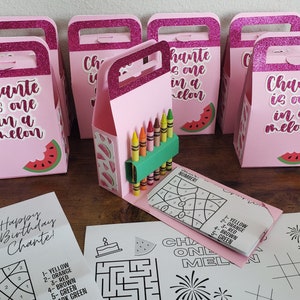 Party Favors - One in a Melon - Watermelon - Activity Mat - Crayons