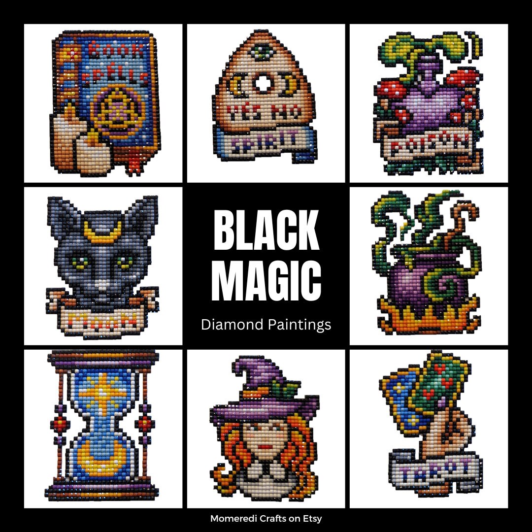 Black Magic Finished Diamond Paintings Paintgem Set Etsy
