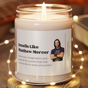 Matthew Mercer Critical Role Scented Candle, D&D Fan Gift, RPG Player Decor, Dungeon Master Present, Fantasy Tabletop Gaming Merch