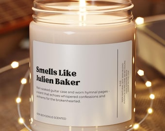 Smells Like Julien Baker Candle, Boygenius 9 oz soy candle, LGBTQ gift