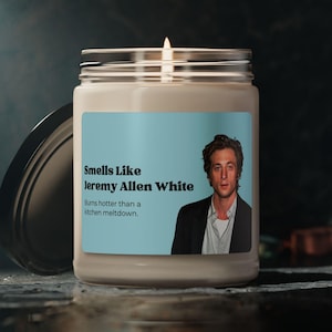 Jeremy Allen White Scented Soy Candle: The Bear Fan Gift, 9oz Hand Poured