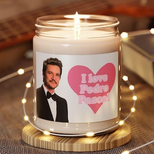 Pedro Pascal Candle, Celebrity Candle, 9 oz Scented Candle, Pop Culture Home Decor, Gift for Fan, Fantastic Four Candle