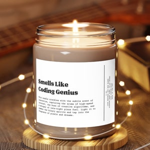 Smells Like Coding Genius Candle, Programmer Gift, Coder Gift