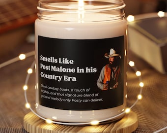 Post Malone Soy Wax Candle, Country Album candle, Candle for her