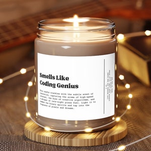 Smells Like Coding Genius Candle, Programmer Gift, Coder Gift