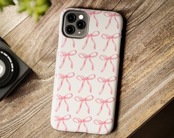 Coquette Pink Bows iPhone Hülle: Robuste Handy-Schutzhülle