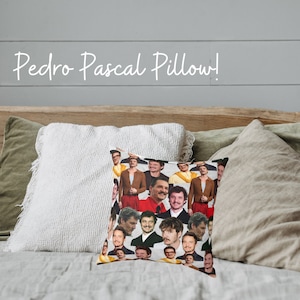 Pedro Pascal Square Pillow | Pedro Pascal Pillow | Pedro Pascal Gifts | Pedro Pascal Fan Gift