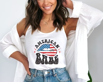 American Babe Tank, 4. Juli Tank, Unabhängigkeitstag Tank Top, Fourth of Juli Tank, Patriotischer Tank, Gedenktag, Tank Tops für Frauen, Mama Shirt