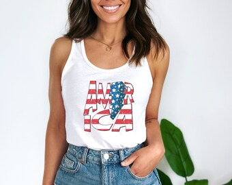 USA Vintage Tank Top, Frauen 4. Juli Shirt, niedlicher Juli Vierter Tank, vierter Juli Tank, Amerika Tank Top, Sommer Shirt