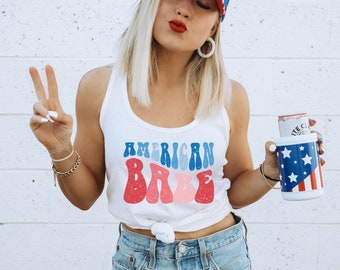 American Babe Tank Top, 4. Juli Tanks, Amerika Shirts für Frauen, Juli 4. Tanks, Damen 4. Juli, Patriotische Tank Tops