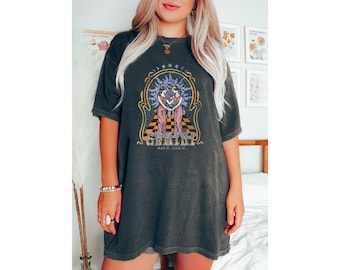 Gemini Vintage Tee, Hemelse Gemini Shirt Trendy Oversized Tee, Astrologie T Shirt, Zodiac Verjaardagscadeau voor Gemini