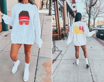 Fukc Around and Discover Out, Kansas City Football, Felpa Heart Kansas City Chiefs, Girocollo Kansas City, Felpa Kansas City Football