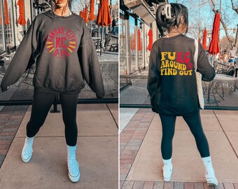 Fukc Around and Discover Out, Kansas City Football, Felpa Heart Kansas City Chiefs, Girocollo Kansas City, Felpa Kansas City Football