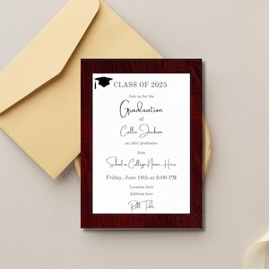 Alabama Graduation Announcement-Editable-Printable-5x7-INSTANT DOWNLOAD-U of A-High School-Roll Tide-Crimson Tide-class of 2025-any year-AL