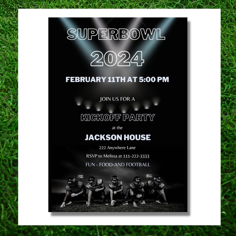 2024 Superbowl Party Invitation Editable Template, Instant Download5x7