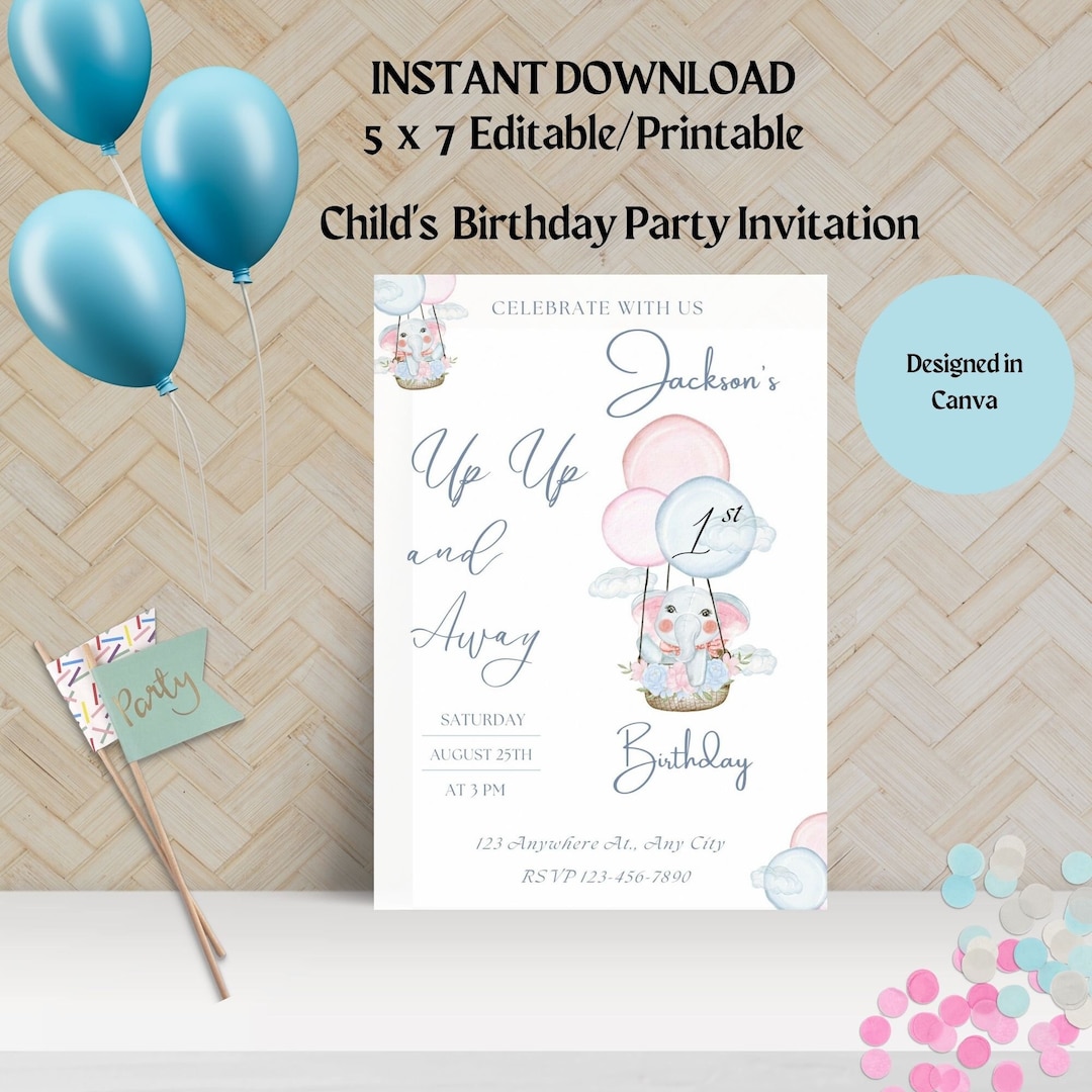Editable Boy's Birthday Party Invitation Template-instant DOWNLOAD- Any ...