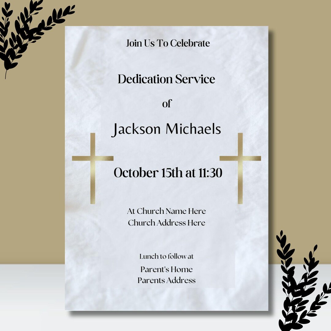 Dedication Event Baby's Dedication Invitation-instant Download-editable-printable 5x7 ...