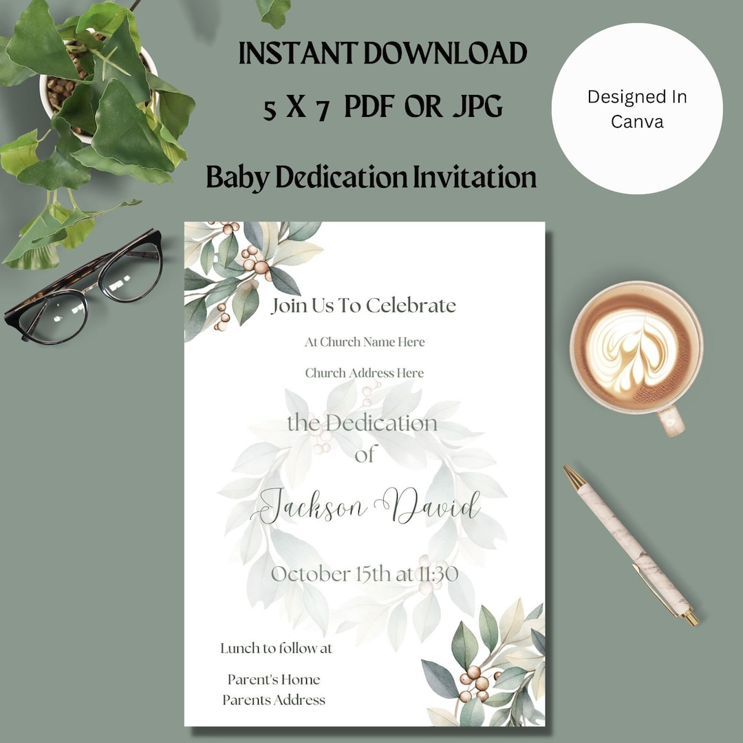 Baby's Dedication Invitation-instant Download-editable-printable