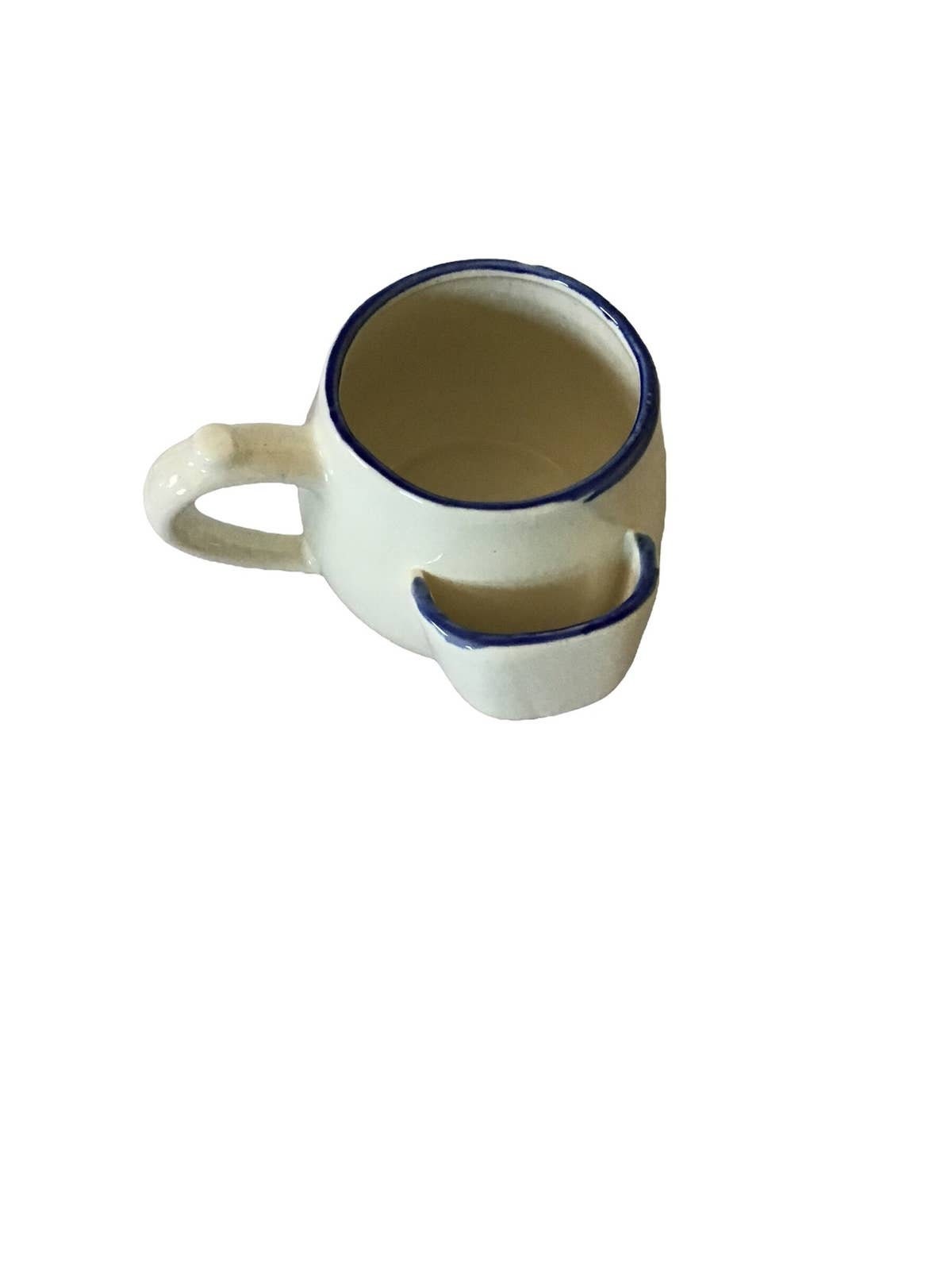 Hand Stamped Stoneware Mug with Tea Bag Holder