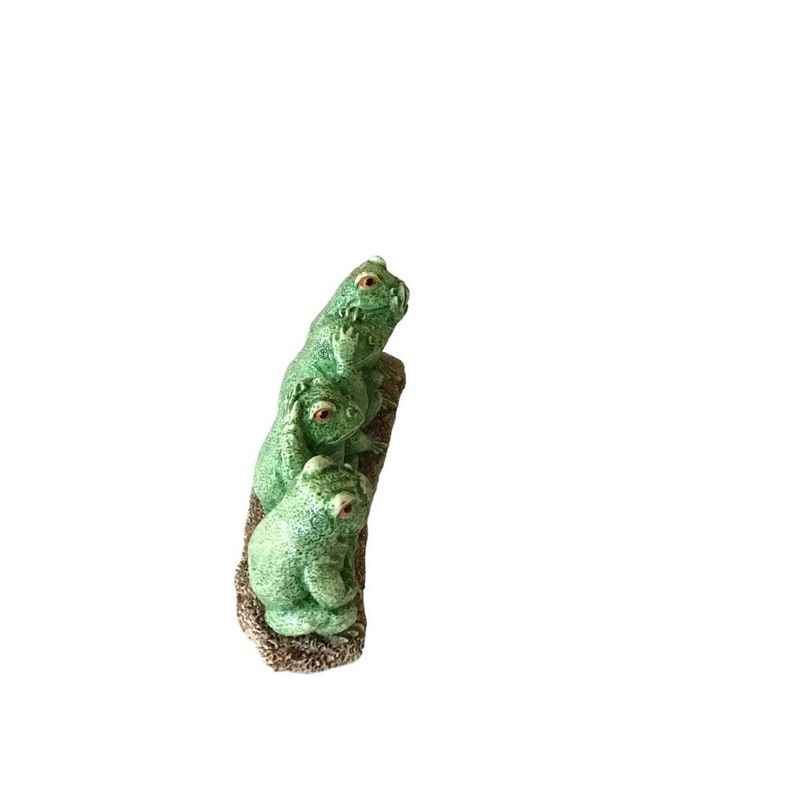 Vintage Frog Figurine hear No Evil, See No Evil, Speak No Evil, Do No ...