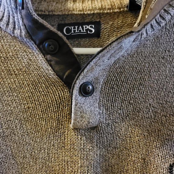 Chaps Elbow Patch Pullover Sweater Size XL Vintage - image 2