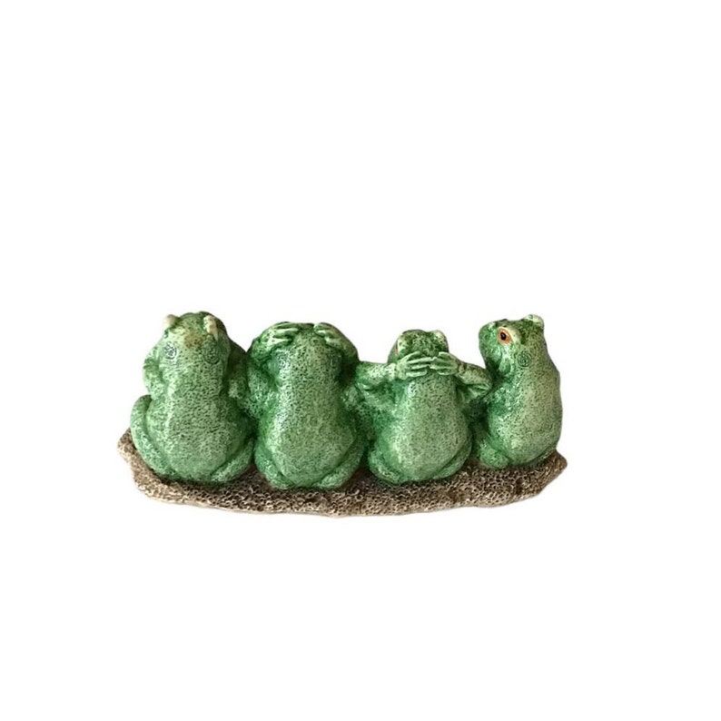 Vintage Frog Figurine hear No Evil, See No Evil, Speak No Evil, Do No ...