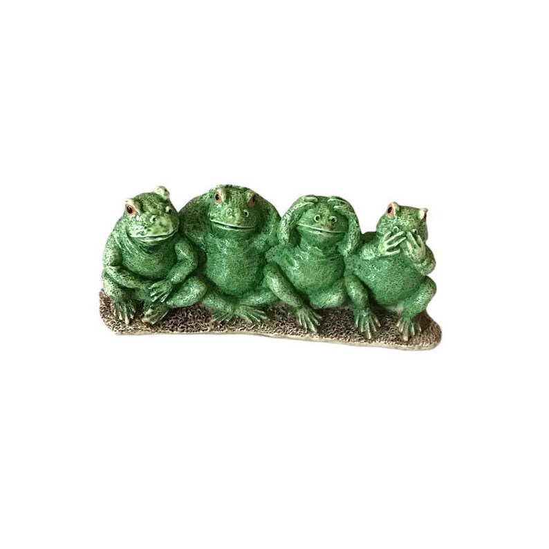Vintage Frog Figurine hear No Evil, See No Evil, Speak No Evil, Do No ...