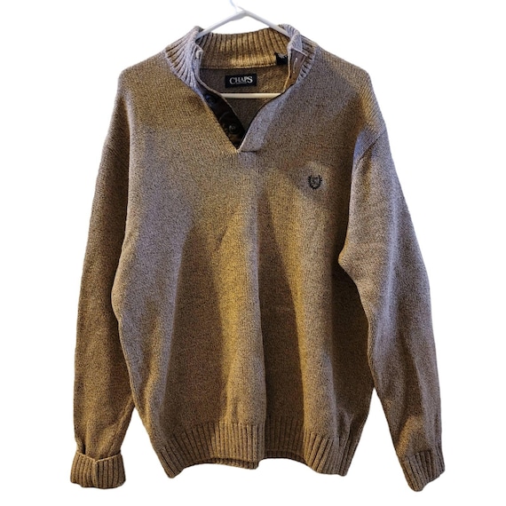 Chaps Elbow Patch Pullover Sweater Size XL Vintage - image 1
