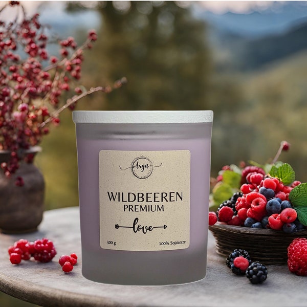 Wildbeeren Premium-Duftkerze in Glas handgemacht vegan /Raumduft /Duftkerze /Fruchtig