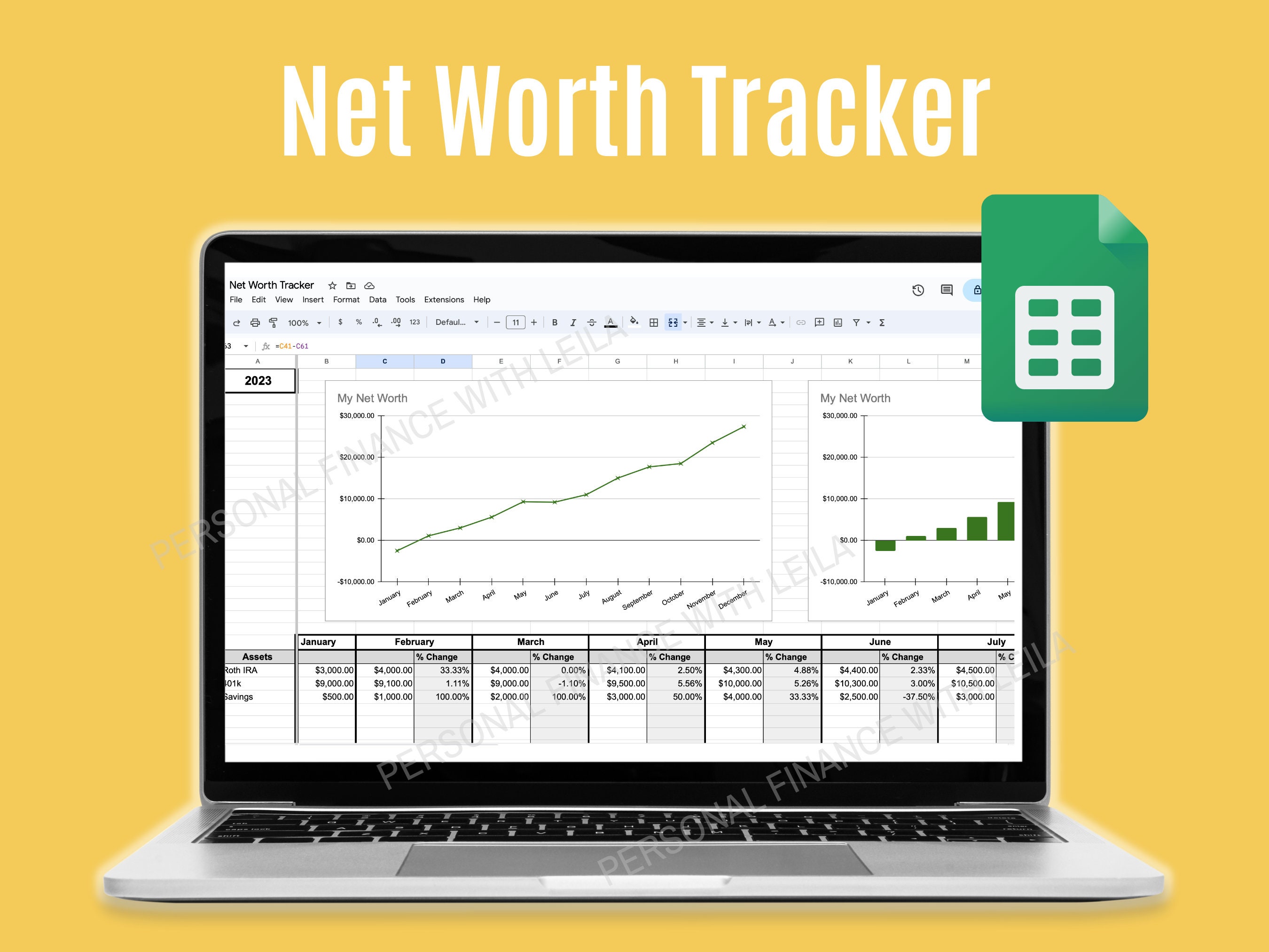 Simple Net Worth Tracker | Google Sheets Template | Instructions ...