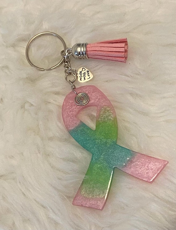 Metastatic Breast Cancer Ribbon resin keychain