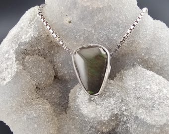 Ammolit Edelstein Fossil Muschel Ammonit Handmade Sterling Silber Halskette Schmuck Geschenk