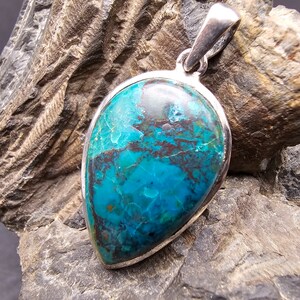 Shattuckite Sterling Silver Pendant