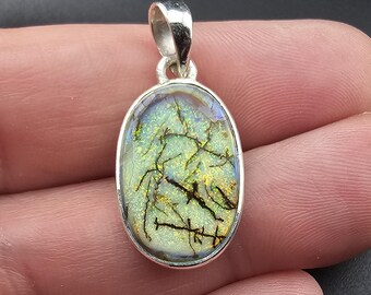 Sterling Opal Labradorit Edelstein handgemachte Sterling Silber Anhänger Geschenk