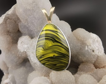 Akro Marble Sterling Silver Pendant Artisan Unisex Jewelry