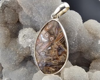 Türkischer Chalcedon Edelstein Handgemachter Sterling Silber Schmuck Anhänger Geschenk