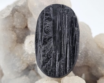 Oval Black Tourmaline Raw Natural Gemstone Cab Cabochon Jewellery Making Wirewrapping Craft Supply