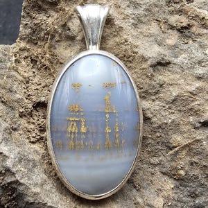 Indonesian Rutile Agate Gemstone Handmade Sterling Silver Pendant Gift