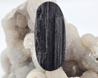 Oval Black Tourmaline Raw Natural Gemstone Cab Cabochon Jewellery Making Wirewrapping Craft Supply