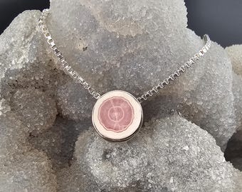 Echte Rhodochrosit handgemachte Sterling Silber Halskette natürlichen Schmuck