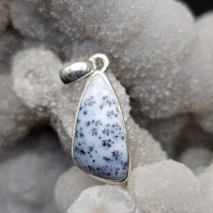 Dendritic Agate Gemstone Handmade Sterling Silver Pendant Gift