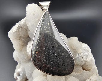 Large Marcasite Gemstone Handmade Sterling Silver Pendant Jewelry