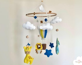 Handmade Safari Animal Baby Mobile: Jungle Nursery Decor
